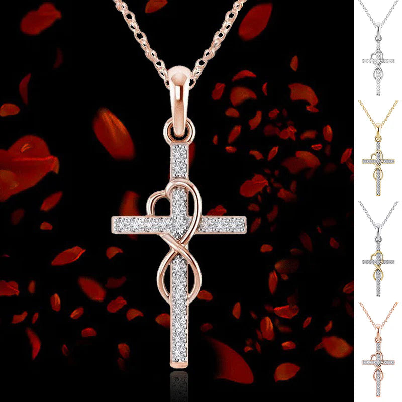 Diamond Cross Alloy Necklace