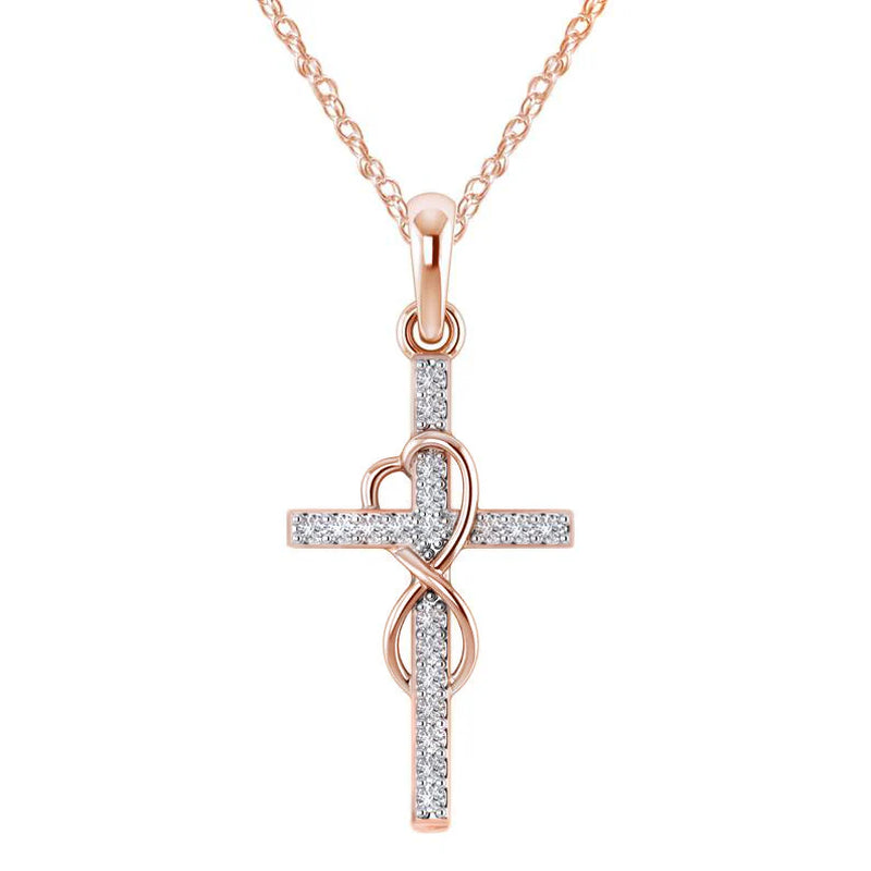 Diamond Cross Alloy Necklace