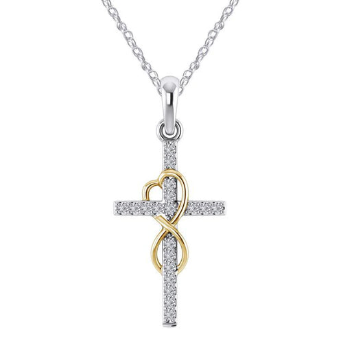 Diamond Cross Alloy Necklace