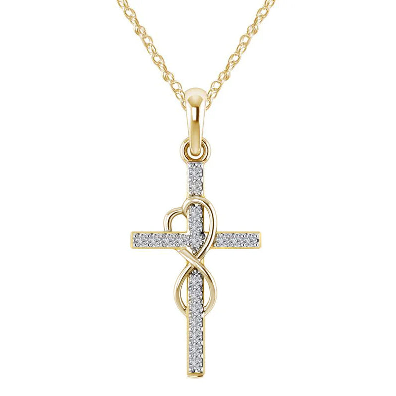 Diamond Cross Alloy Necklace